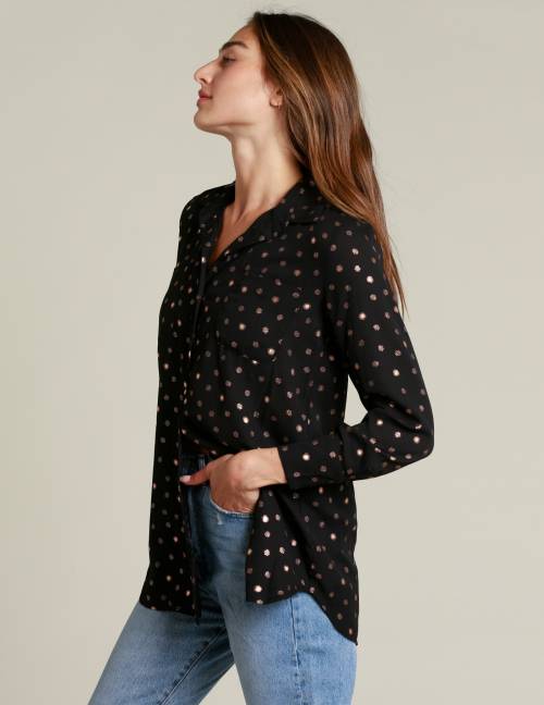 Alef Alef | אלף אלף - בגדי מעצבים | חולצת Alex שחור ברונזה Alef Alef | אלף אלף - בגדי מעצבים | חולצת Alex שחור ברונזה