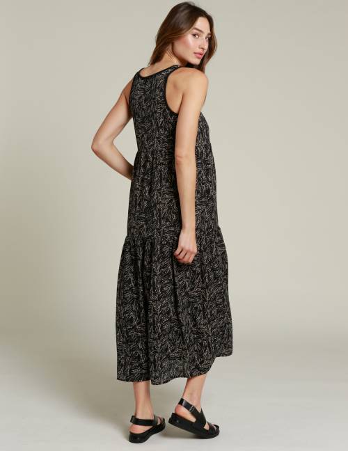 Alef Alef | אלף אלף - בגדי מעצבים | שמלת NIA שחור דפוס Alef Alef | אלף אלף - בגדי מעצבים | שמלת NIA שחור דפוס