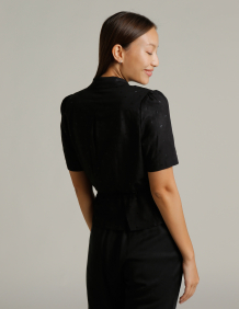 Alef Alef | אלף אלף - בגדי מעצבים | חולצת LEAF שחור פויל