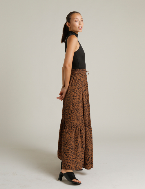 Alef Alef | אלף אלף - בגדי מעצבים | חצאית מקסי VIOLA מנומר Alef Alef | אלף אלף - בגדי מעצבים | חצאית מקסי VIOLA מנומר