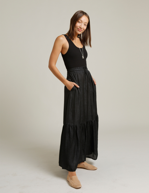 Alef Alef | אלף אלף - בגדי מעצבים | חצאית מקסי VIOLA שחור נחש Alef Alef | אלף אלף - בגדי מעצבים | חצאית מקסי VIOLA שחור נחש