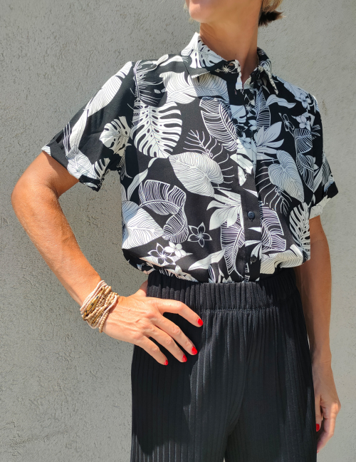 Alef Alef | אלף אלף - בגדי מעצבים | חולצת SINAI שחור לבן Alef Alef | אלף אלף - בגדי מעצבים | חולצת SINAI שחור לבן