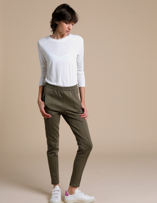 Alef Alef | אלף אלף - בגדי מעצבים | מכנסי CLOUDY זית Alef Alef | אלף אלף - בגדי מעצבים | מכנסי CLOUDY זית