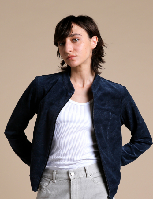 Alef Alef | אלף אלף - בגדי מעצבים | ז'קט FONZI נייבי טקסטורה Alef Alef | אלף אלף - בגדי מעצבים | ז'קט FONZI נייבי טקסטורה