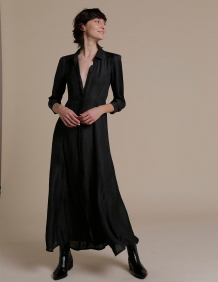 Alef Alef | אלף אלף - בגדי מעצבים | ROBE שמלת מקסי שחור נחש