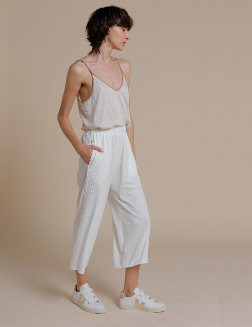 Alef Alef | אלף אלף - בגדי מעצבים | מכנסי KAI שמנת Alef Alef | אלף אלף - בגדי מעצבים | מכנסי KAI שמנת