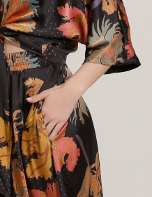 Alef Alef | אלף אלף - בגדי מעצבים | חצאית מידי TIGER הדפס פרחים