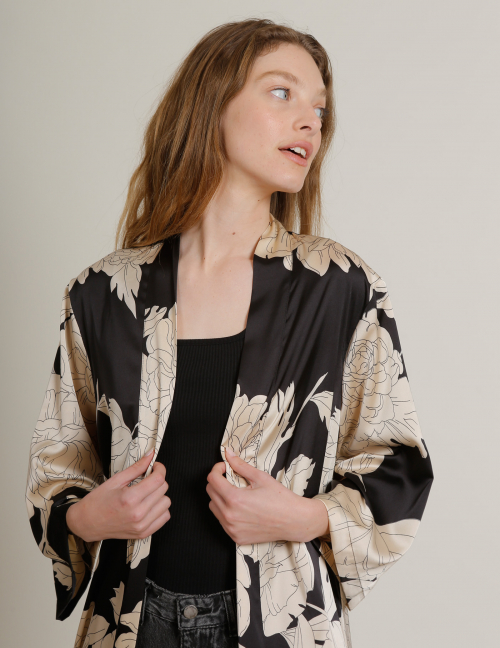 Alef Alef | אלף אלף - בגדי מעצבים | קימונו YAKUSIMA הדפס פרחים Alef Alef | אלף אלף - בגדי מעצבים | קימונו YAKUSIMA הדפס פרחים