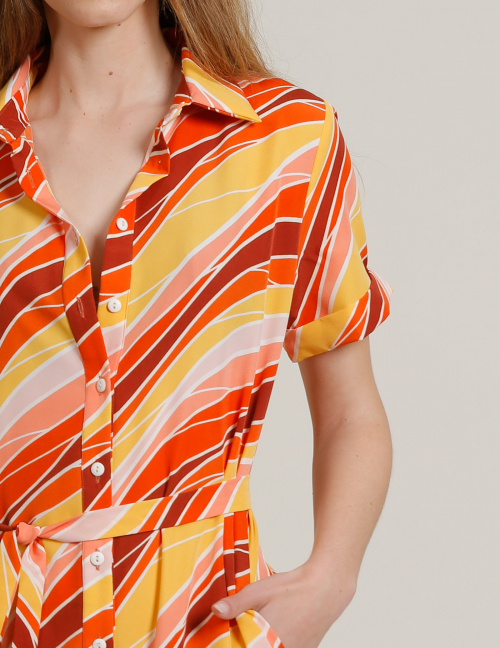 Alef Alef | אלף אלף - בגדי מעצבים | שמלת MAKAO הדפס צבעוני Alef Alef | אלף אלף - בגדי מעצבים | שמלת MAKAO הדפס צבעוני