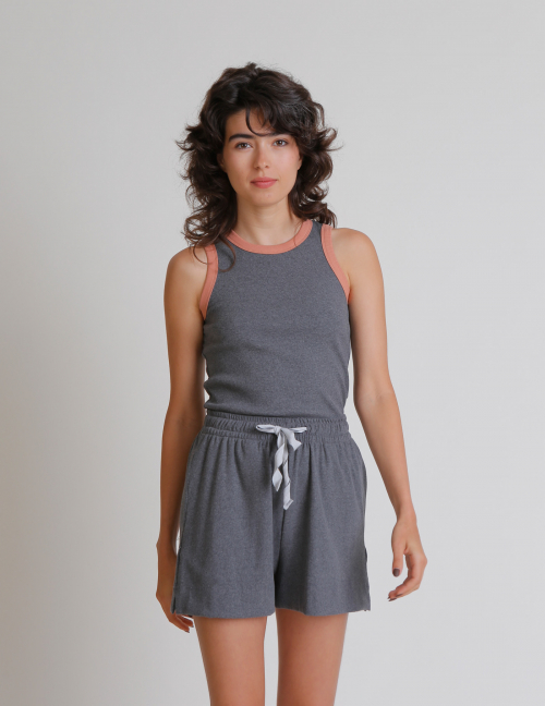 Alef Alef | אלף אלף - בגדי מעצבים | מכנסי PANAMA אפור ריב Alef Alef | אלף אלף - בגדי מעצבים | מכנסי PANAMA אפור ריב