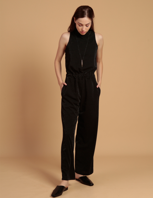 Alef Alef | אלף אלף - בגדי מעצבים | אוברול BIRDY שחור מנצנץ Alef Alef | אלף אלף - בגדי מעצבים | אוברול BIRDY שחור מנצנץ