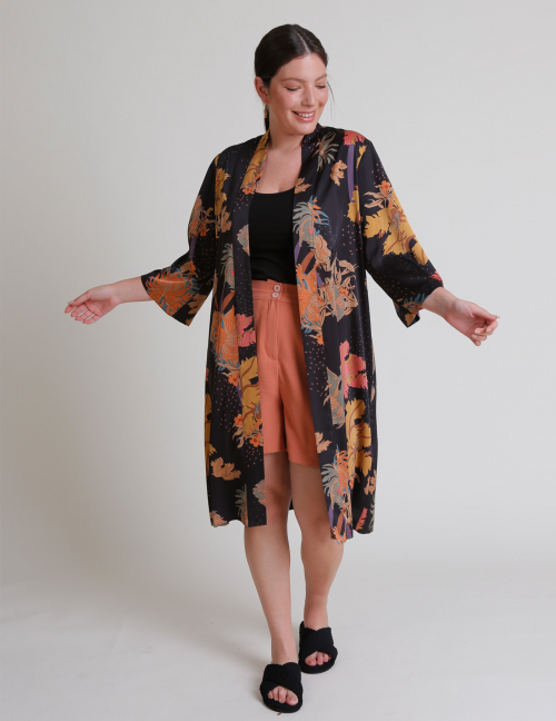 Alef Alef | אלף אלף - בגדי מעצבים | קימונו YAKUSIMA זהב פרחים Alef Alef | אלף אלף - בגדי מעצבים | קימונו YAKUSIMA זהב פרחים