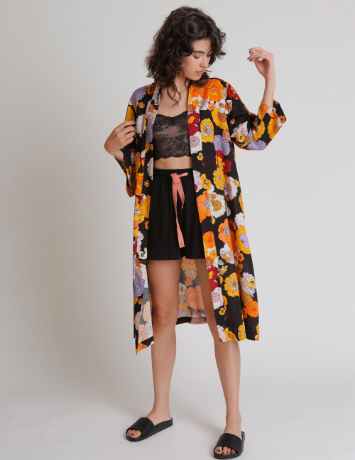 Alef Alef | אלף אלף - בגדי מעצבים | קימונו YAKUSIMA פרחים רטרו Alef Alef | אלף אלף - בגדי מעצבים | קימונו YAKUSIMA פרחים רטרו