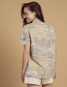 Alef Alef | אלף אלף - בגדי מעצבים | חולצת JUNGLE  פרחים קרם