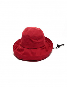 Alef Alef | אלף אלף - בגדי מעצבים | כובע בד רחב שוליים אדום