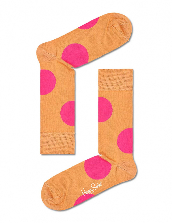 Alef Alef | אלף אלף - בגדי מעצבים | זוג Happy socks מוקה עיגול ורוד
