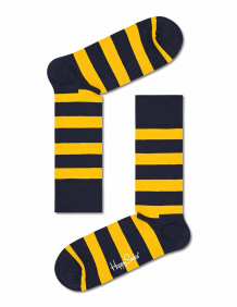 Alef Alef | אלף אלף - בגדי מעצבים | זוג Happy socks פסים צהוב כחול