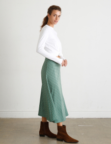 Alef Alef | אלף אלף - בגדי מעצבים | חצאית ADELE ירוק פרינט