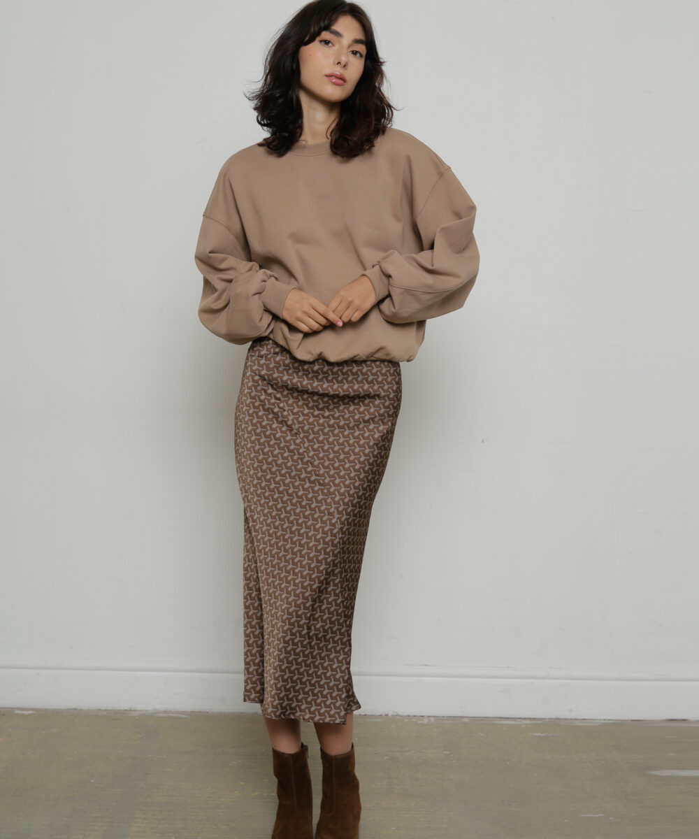 Alternative view of חצאית JOAN חום מודפס