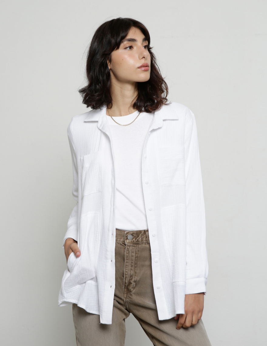 Alef Alef | אלף אלף - בגדי מעצבים | חולצת NINA לבנה