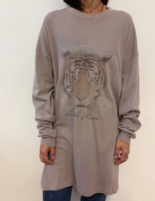 Alef Alef | אלף אלף - בגדי מעצבים | שמלת פרינט WHITNEY בז' | SAMPLE