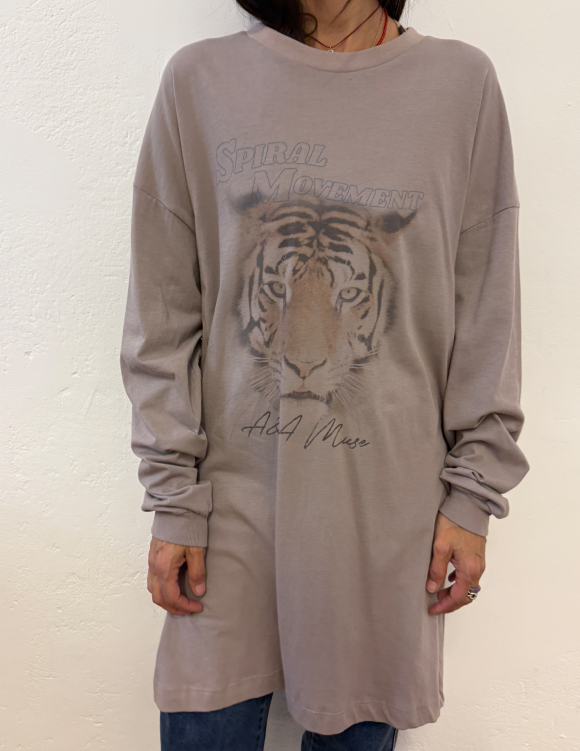 Alef Alef | אלף אלף - בגדי מעצבים | שמלת פרינט WHITNEY בז' | SAMPLE