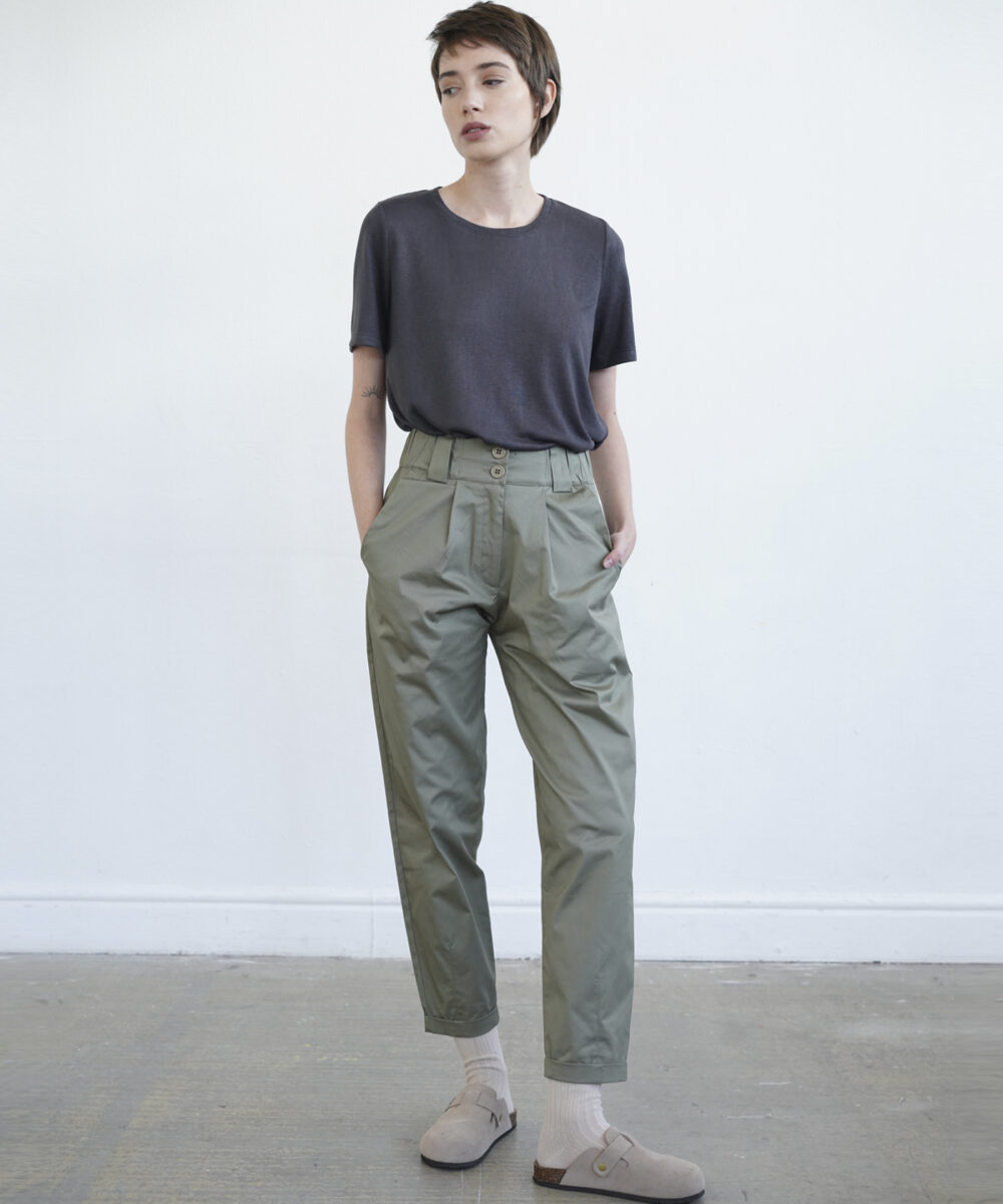 Alternative view of מכנסי GRACE זית