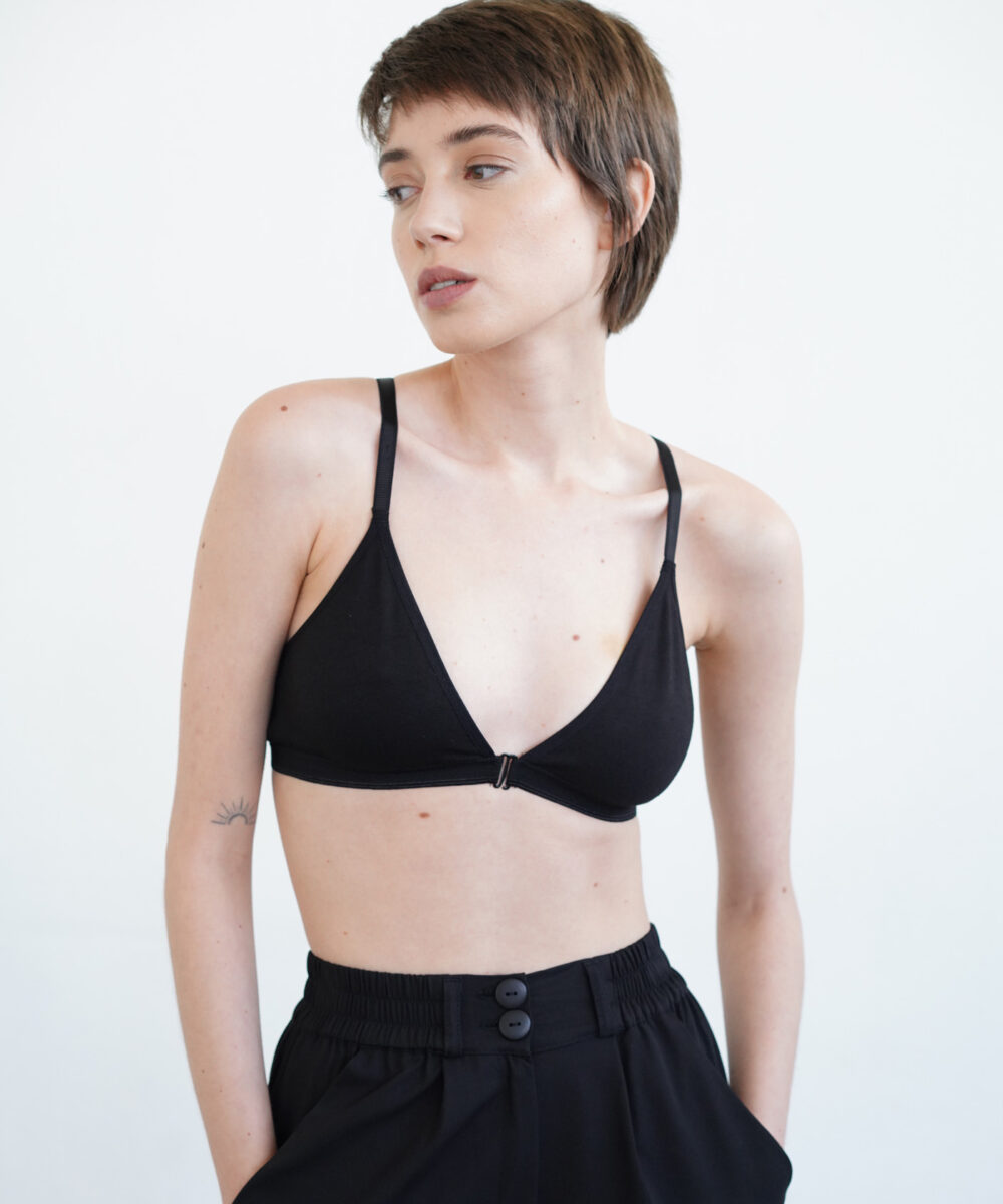 Alternative view of חזיית כותנה שחורה