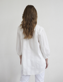 Alef Alef | אלף אלף - בגדי מעצבים | חולצת גלביה LASTING לבן