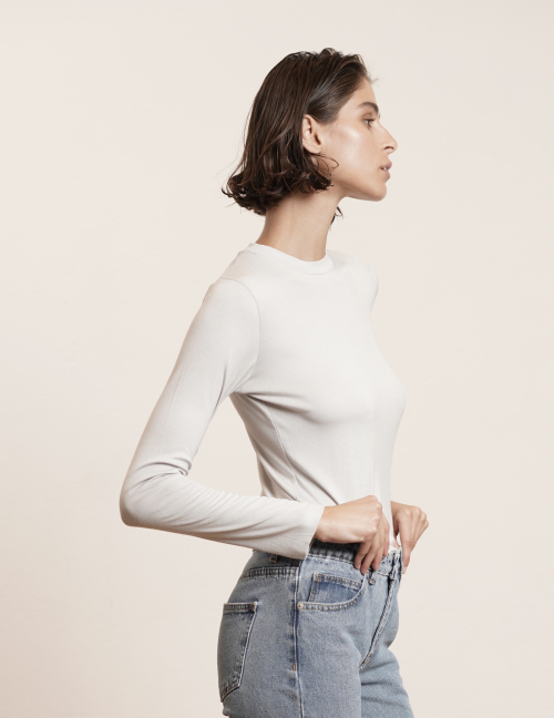 Alef Alef | אלף אלף - בגדי מעצבים | NO.12 חולצת אגודל אפור כחול Alef Alef | אלף אלף - בגדי מעצבים | NO.12 חולצת אגודל אפור כחול