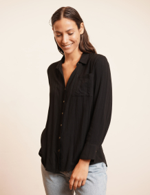 Alef Alef | אלף אלף - בגדי מעצבים | חולצת מכופתרת MERIBEL שחורה