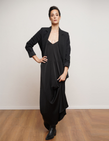 Alef Alef | אלף אלף - בגדי מעצבים | שמלת סאטן MORZINE שחור