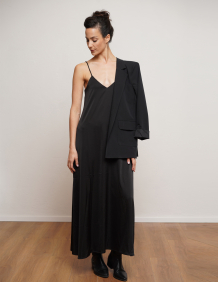 Alef Alef | אלף אלף - בגדי מעצבים | שמלת סאטן MORZINE שחור