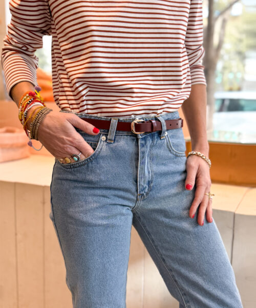 Alternative view of ג'ינס E DENIM גזרה ישרה כחול ווש בהיר