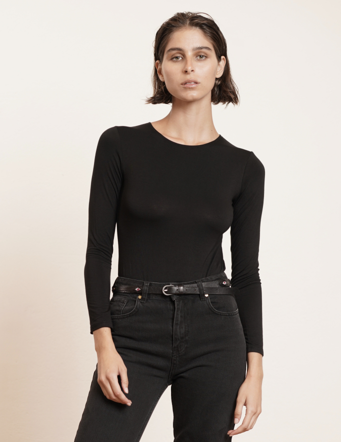 Alef Alef | אלף אלף - בגדי מעצבים | NO.10- FITTED BODYSUIT BLACK