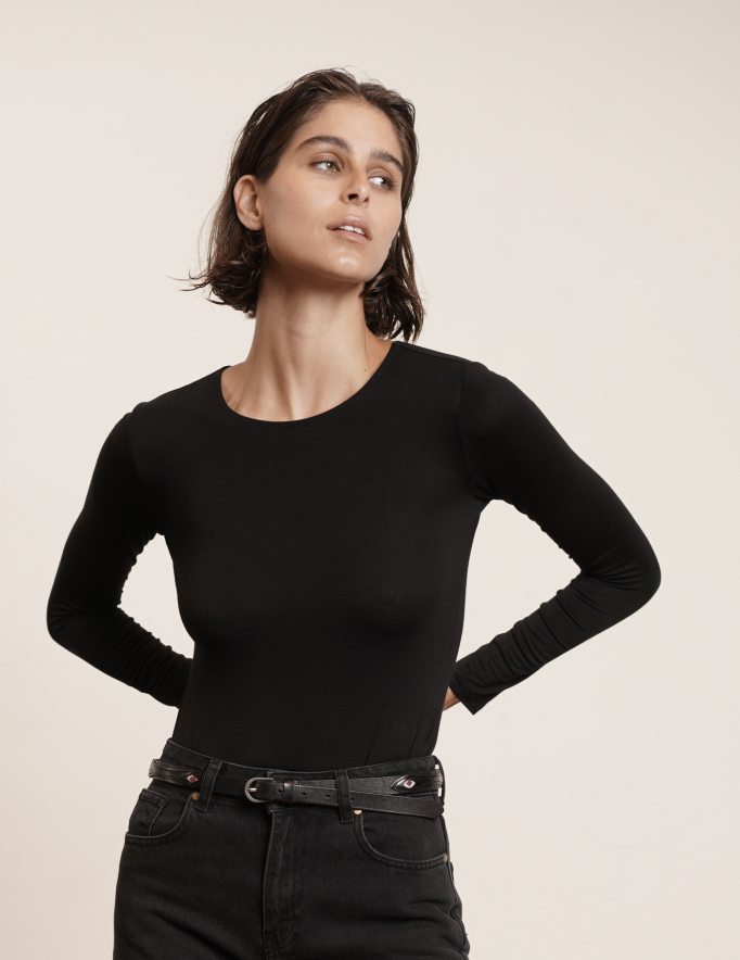 Alef Alef | אלף אלף - בגדי מעצבים | NO.10- FITTED BODYSUIT BLACK