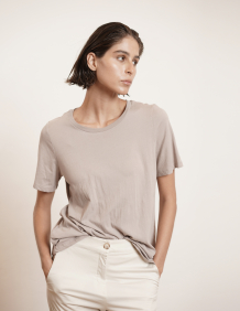 Alef Alef | אלף אלף - בגדי מעצבים | NO.3- SHORT T-SHIRT MOCHA