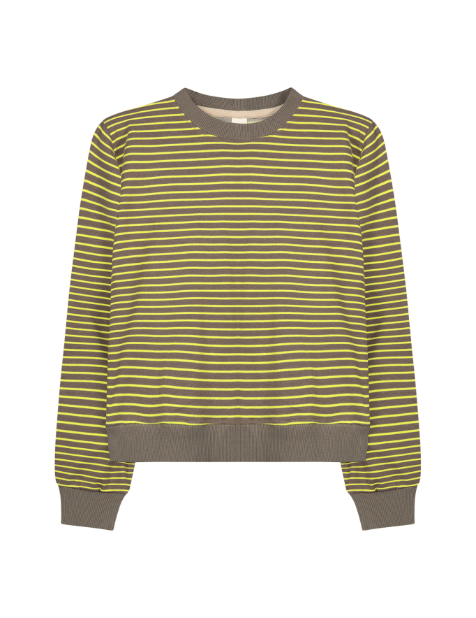 Alef Alef | אלף אלף - בגדי מעצבים | NO.11- SWEATSHIRT - GRAY & YELLOW