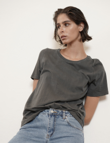 Alef Alef | אלף אלף - בגדי מעצבים | NO.3- SHORT T-SHIRT WASHED GRAY