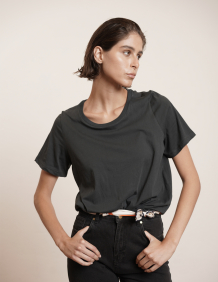 Alef Alef | אלף אלף - בגדי מעצבים | NO.3- SHORT T-SHIRT COAL