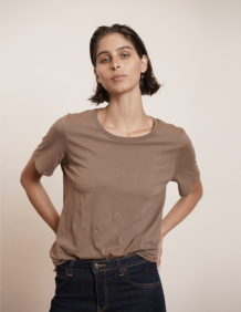 Alef Alef | אלף אלף - בגדי מעצבים | NO.3- SHORT T-SHIRT BROWN