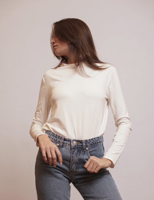 Alef Alef | אלף אלף - בגדי מעצבים | NO.9 חולצת גולף קרם