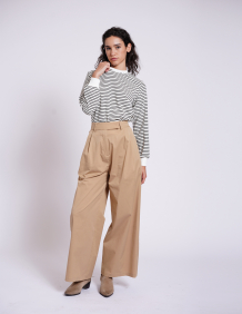 Alef Alef | אלף אלף - בגדי מעצבים | NO.11 סווטשירט פסים שחור לבן לנשים