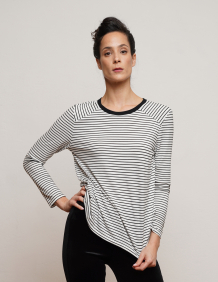 Alef Alef | אלף אלף - בגדי מעצבים | NO.16 STRIPED LONG T-SHIRT BLACK STRIPES