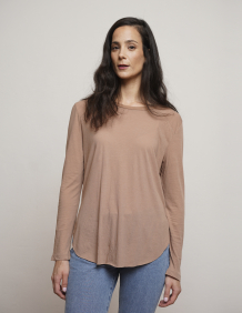 Alef Alef | אלף אלף - בגדי מעצבים | NO.7 ROUND NECK T-SHIRT KHAKI