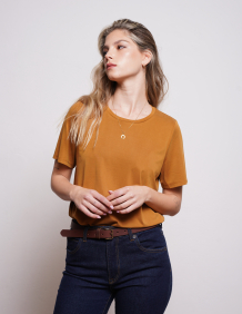 Alef Alef | אלף אלף - בגדי מעצבים | NO 3 - SHORT T-SHIRT OCHRE