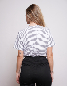 Alef Alef | אלף אלף - בגדי מעצבים | NO 3- SHORT T-SHIRT BLACK & WHITE STRIPE