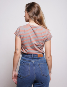 Alef Alef | אלף אלף - בגדי מעצבים | NO 14 FITTED T-SHIRT GREY& PEACH