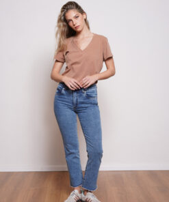 ג'ינס D DENIM גזרה ישרה כחול ווש בהיר