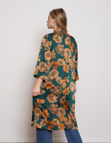 Alef Alef | אלף אלף - בגדי מעצבים | קימונו  CHAMPERY ירוק פרחים
